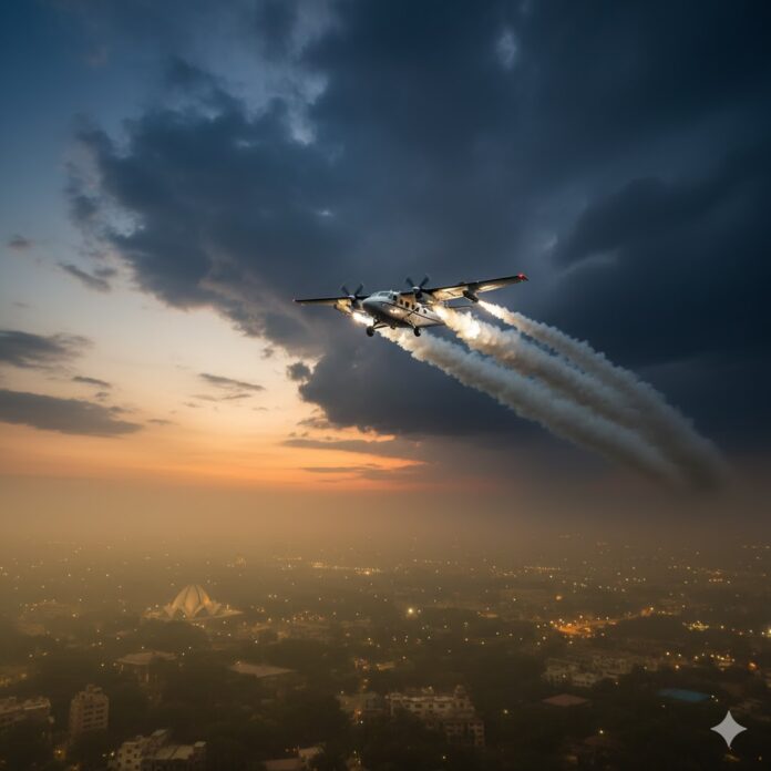 Aircraft Seeds Clouds in Delhi to Induce Rain, Clear Toxic Air Aircraft Seeds Clouds in Delhi to Induce Rain, Clear Toxic Air
