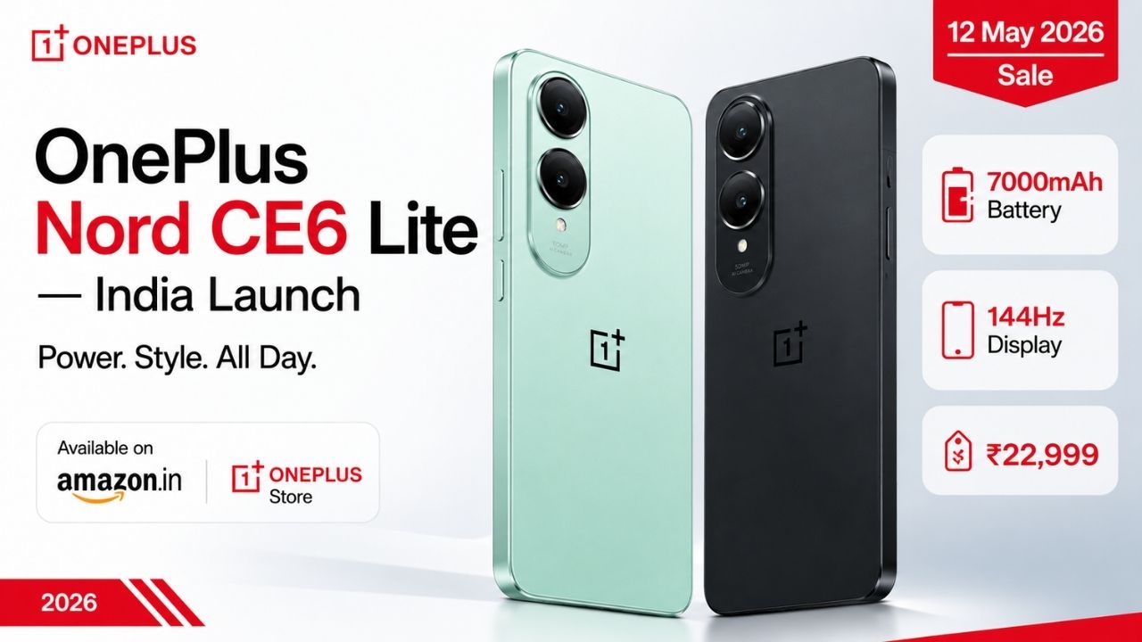 OnePlus Nord CE6 Lite 2026 Price India Specs 7000mAh Battery 144Hz Display
