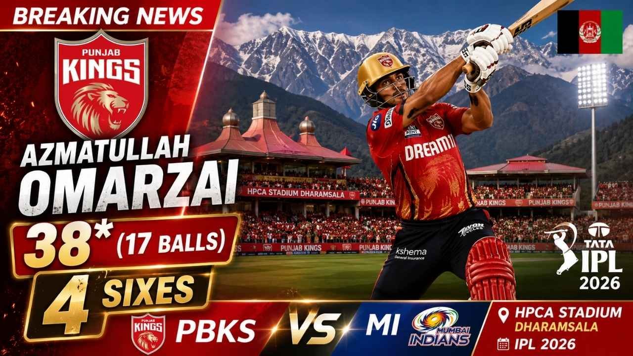 Azmatullah Omarzai IPL 2026 PBKS vs MI Dharamsala Explosive Cameo 38 Runs