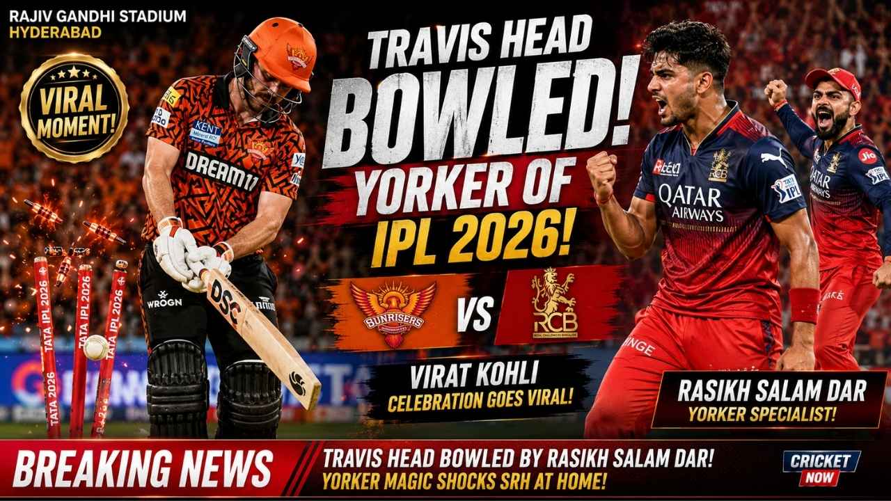 Travis Head IPL 2026 Rasikh Salam Yorker Dismissed Virat Kohli Celebration Viral SRH RCB