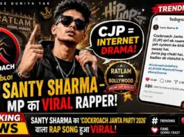 Santy Sharma Cockroach Janta Party 2026 Ratlam MP Rapper Viral Instagram Statement