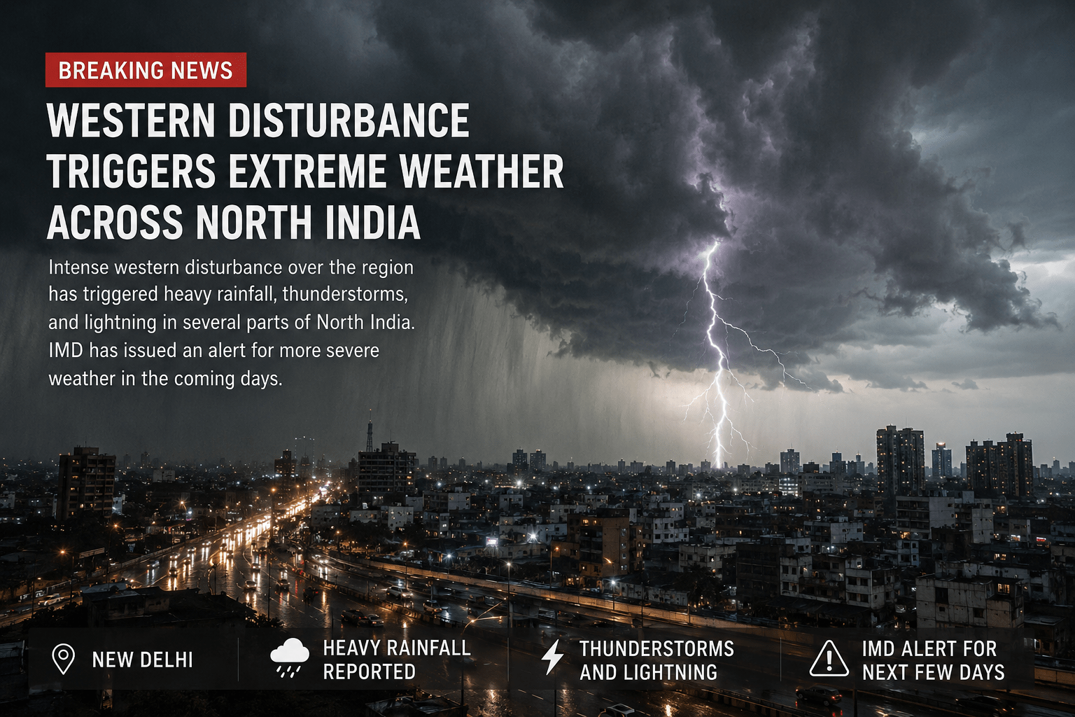 Western Disturbance causing heavy rain and thunderstorm in India