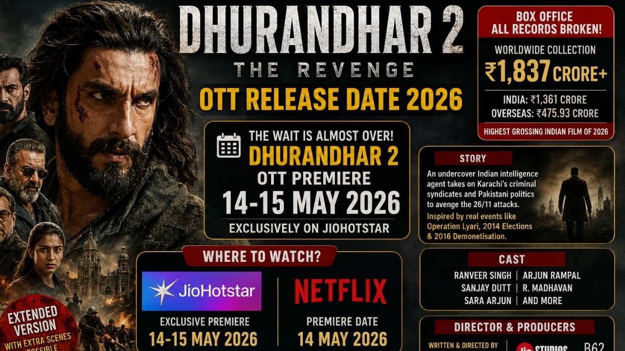 Dhurandhar 2 OTT Release Date 2026 JioHotstar Netflix Ranveer Singh