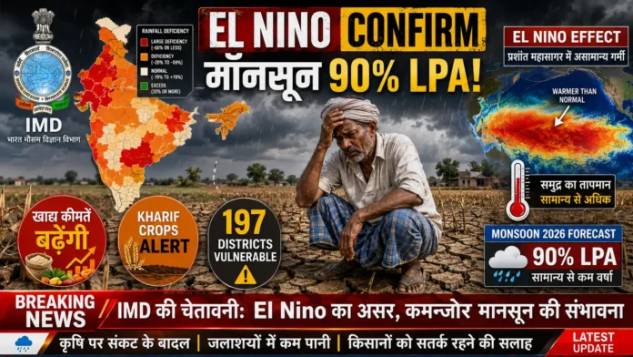 IMD El Nino Monsoon Warning 2026 IMD El Nino Monsoon Warning 2026 India Below Normal Rainfall Kharif Crops Food Prices
