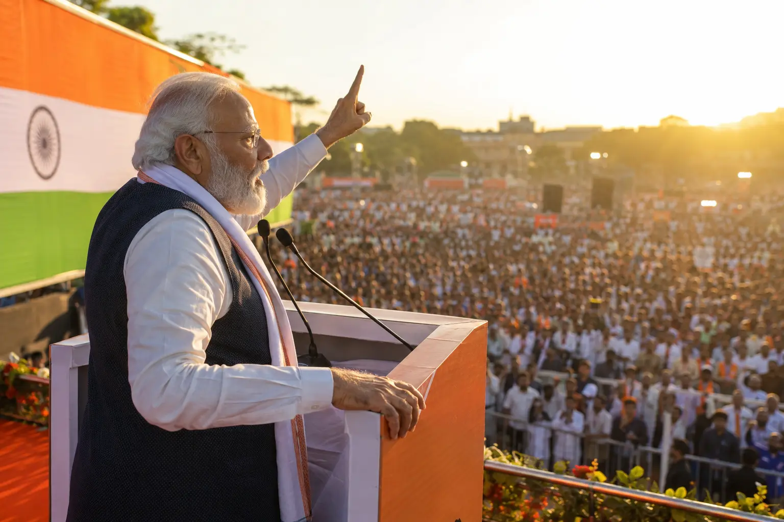 मोदी सरकार योजना 2026 — प्रधानमंत्री नरेंद्र मोदी जन सभा को संबोधित करते हुए