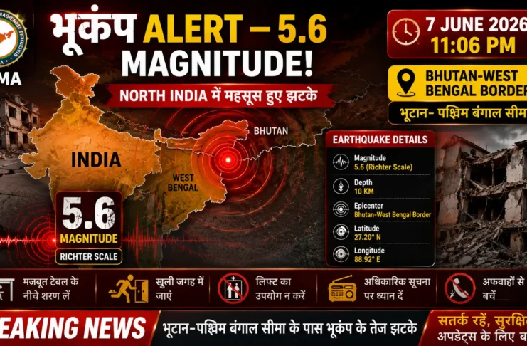 Earthquake Near India 2026 Bhutan West Bengal Border 5.6 Magnitude North India Tremors