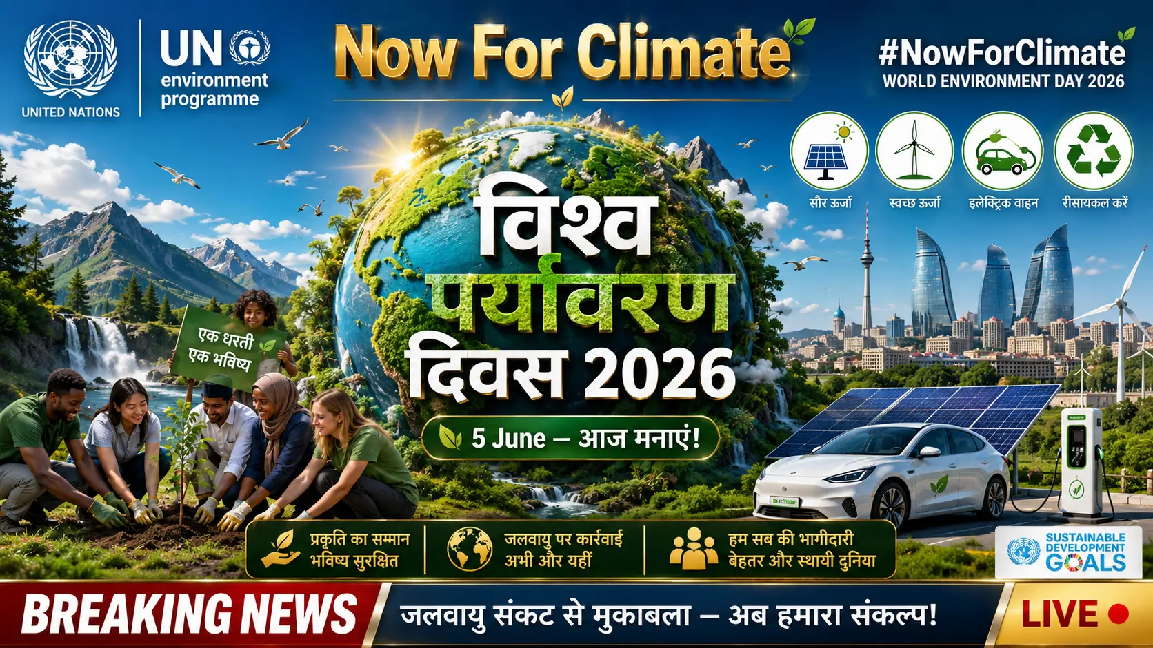 विश्व पर्यावरण दिवस 2026 World Environment Day Now For Climate Theme Azerbaijan UNEP