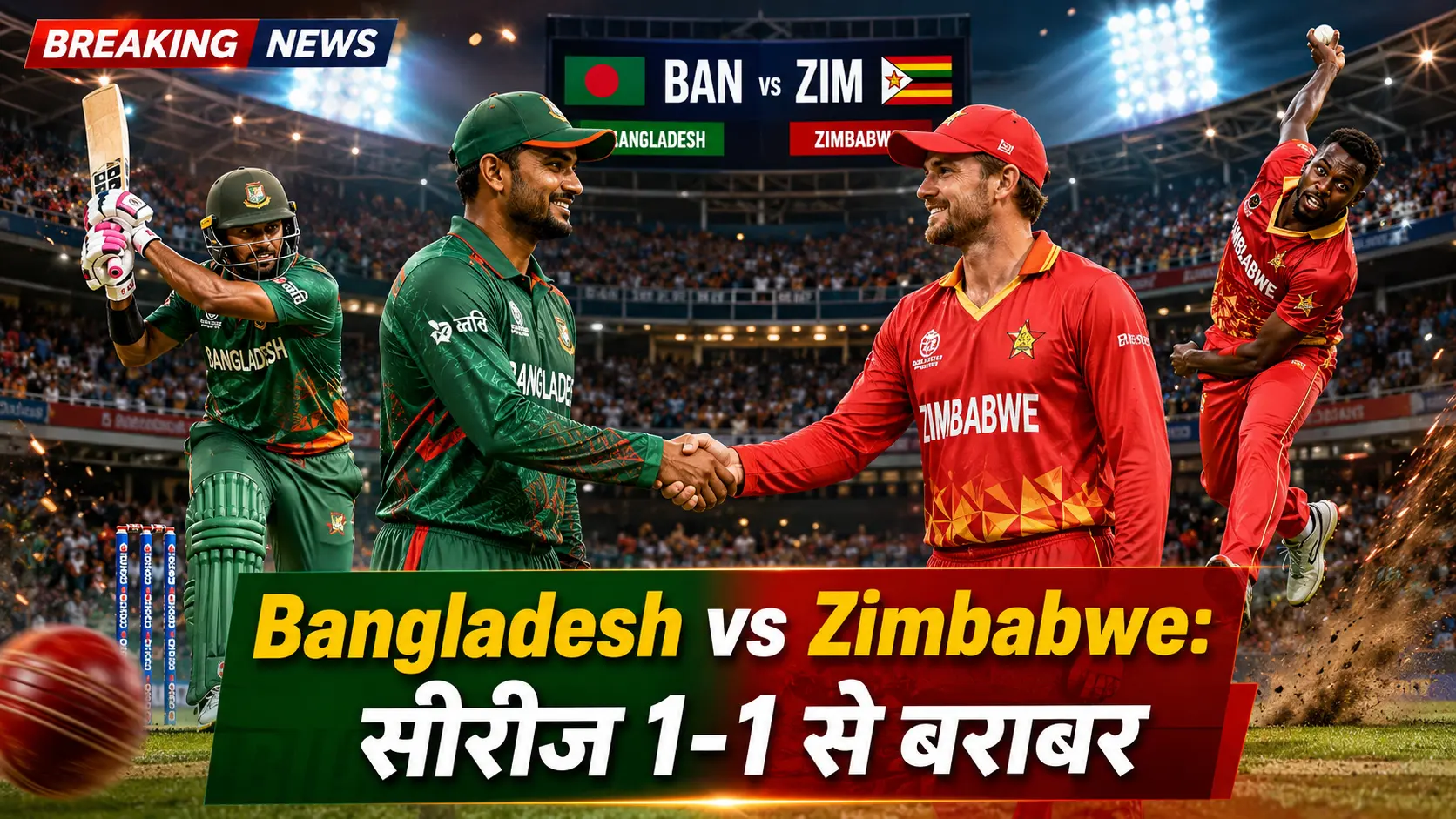 Bangladesh vs Zimbabwe दूसरे T20 मुकाबले में बांग्लादेश की शानदार जीत