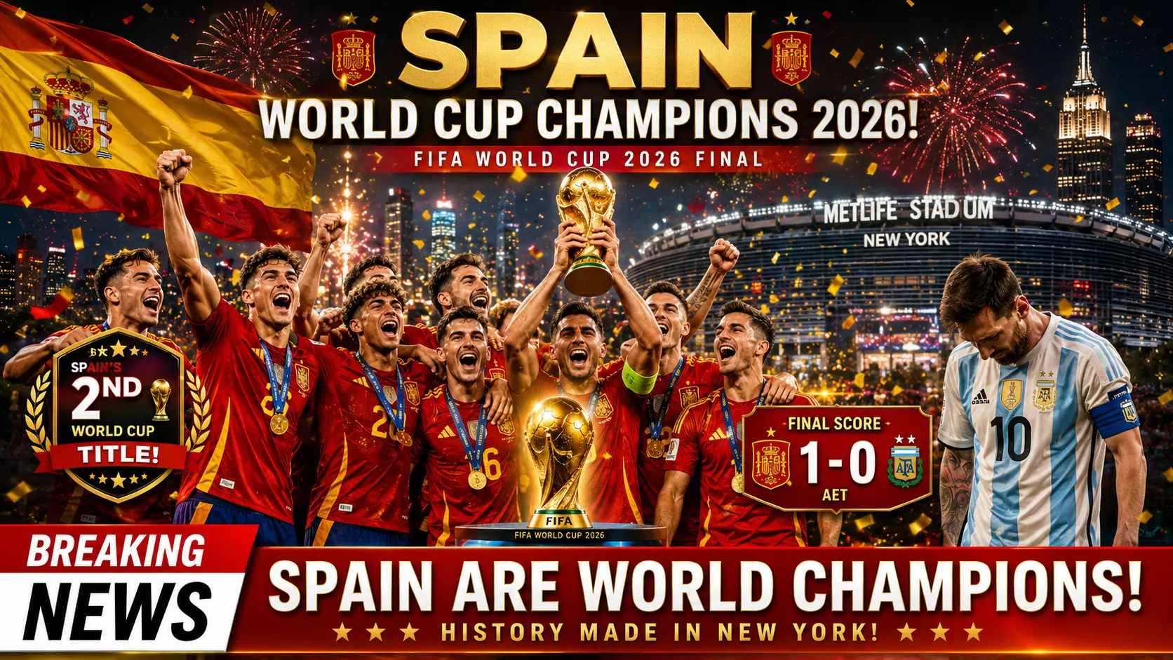 FIFA World Cup 2026 Spain Champion Trophy Argentina Final Messi Last World Cup