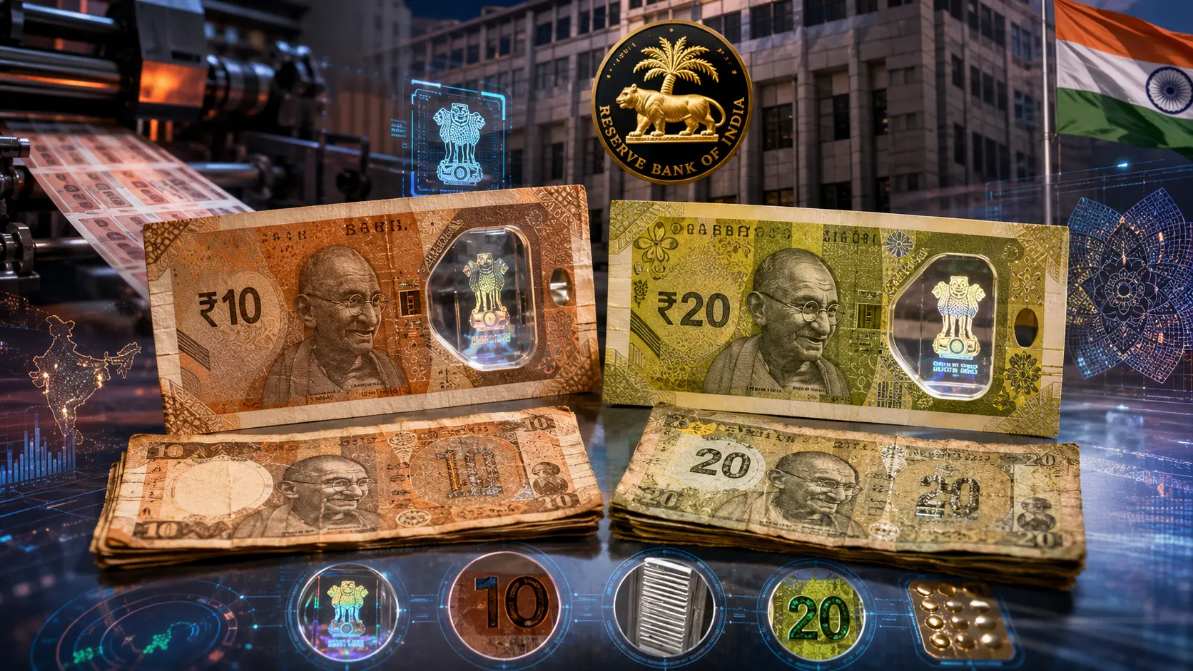 ₹10 और ₹20 Plastic Notes India RBI polymer currency trial