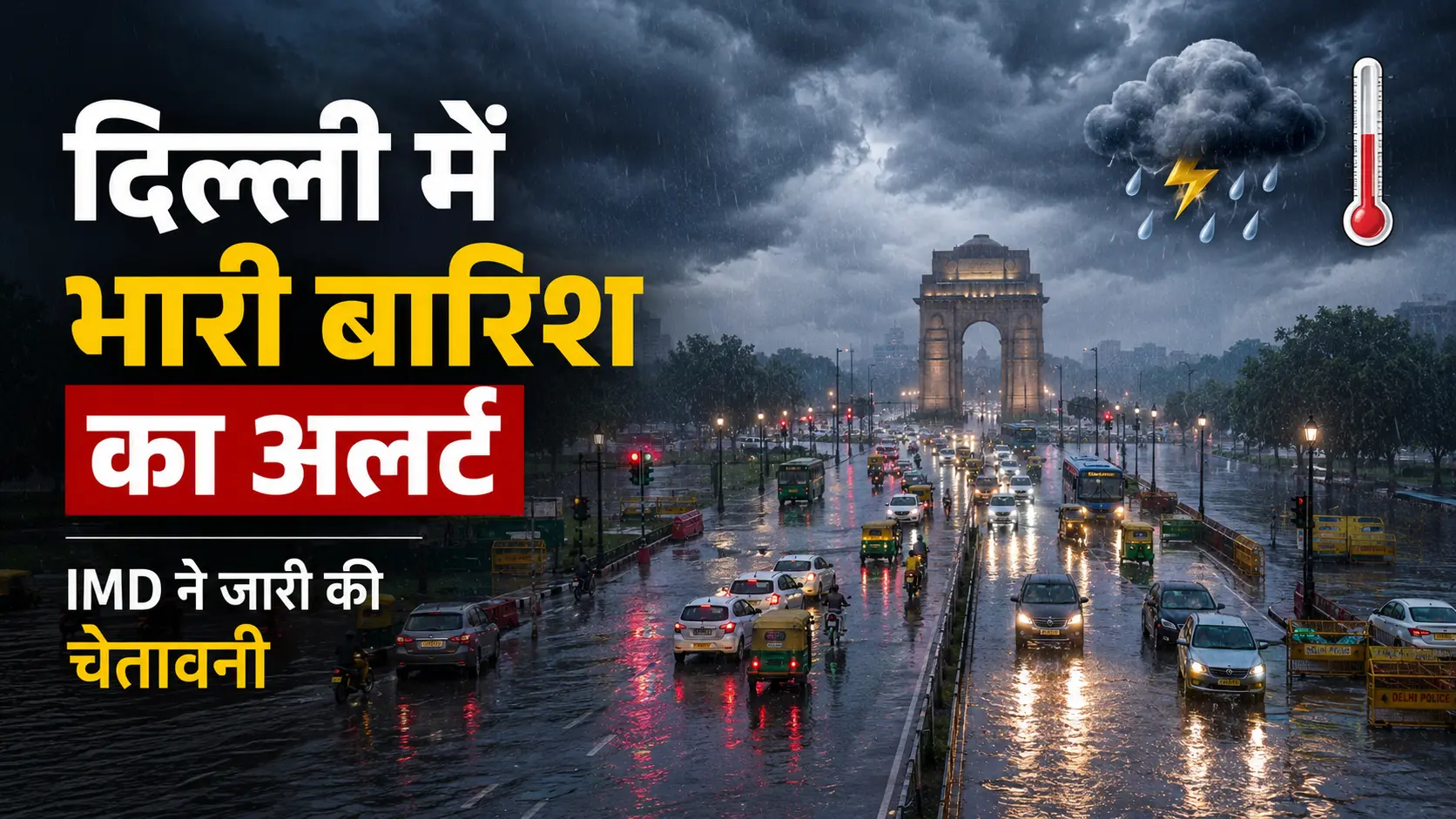 Weather Delhi: राजधानी में भारी बारिश और IMD अलर्ट
