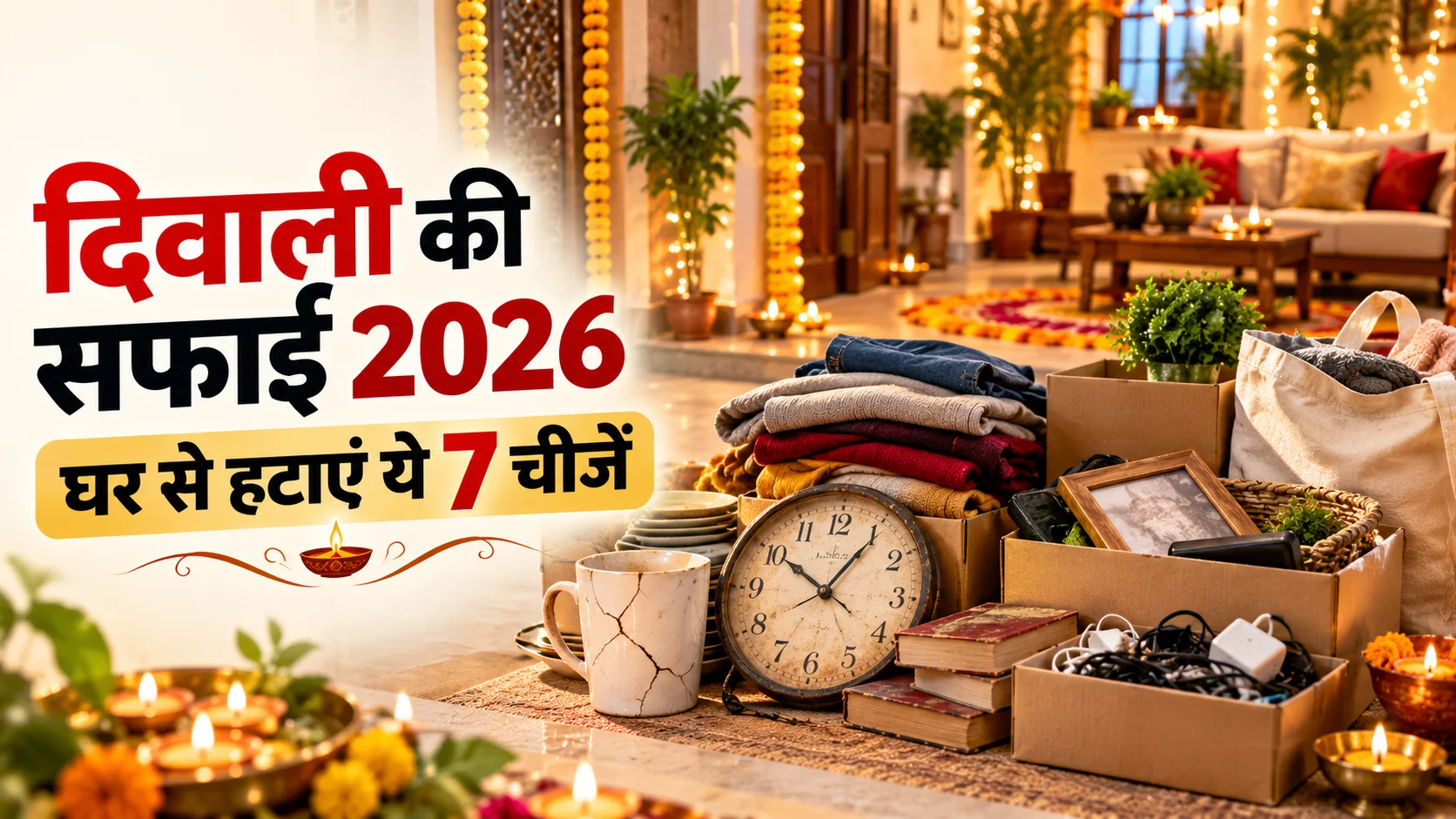 दिवाली की सफाई 2026 में घर से हटाने वाली 7 बेकार चीजें और मां लक्ष्मी के स्वागत की तैयारी
